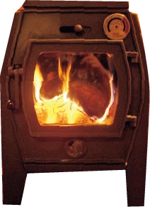ログハウスの暖炉